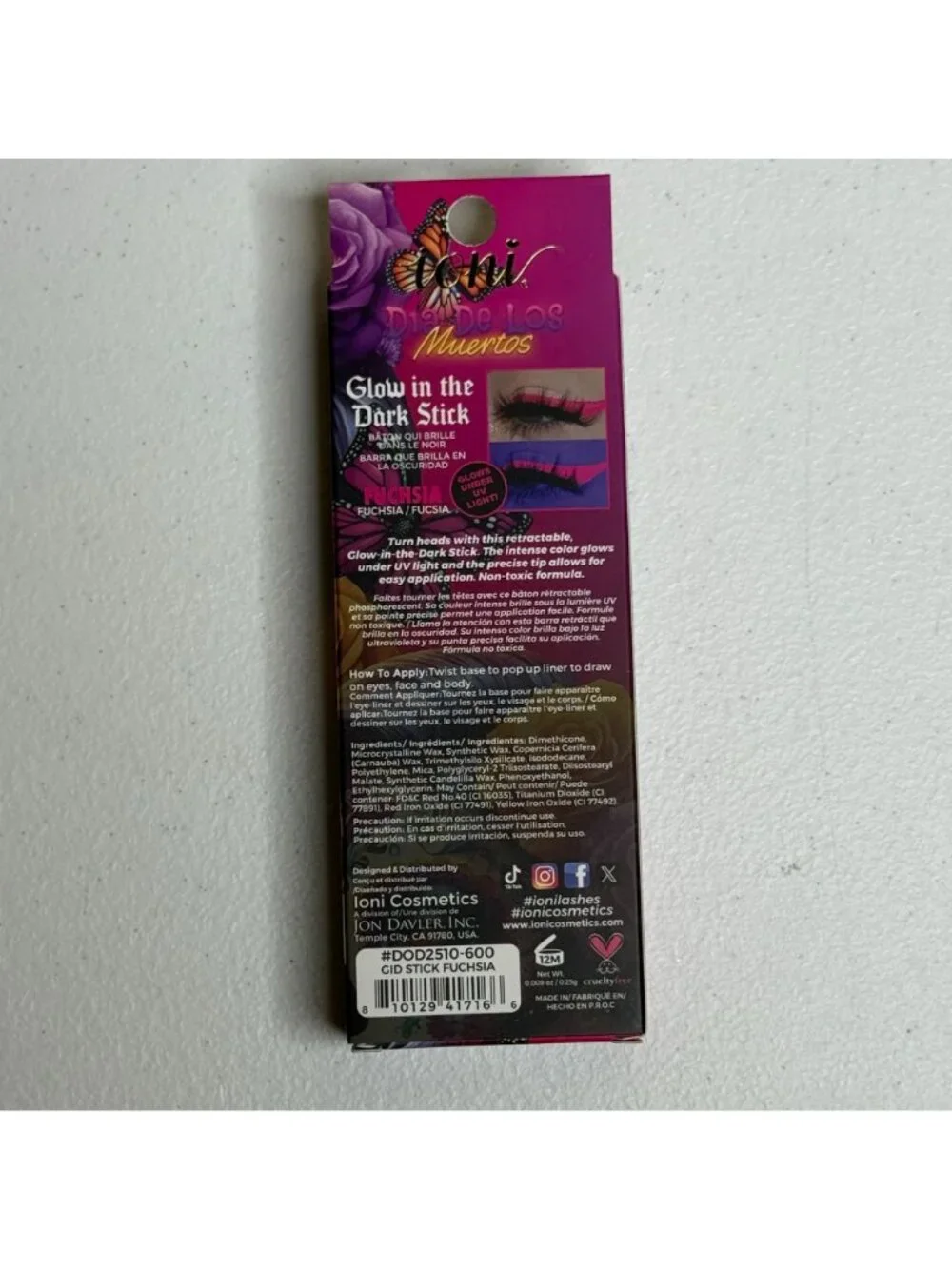Ioni Dia de los Muertos Glow in Dark Green Eyeliner New Halloween Makeup